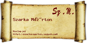 Szarka Márton névjegykártya