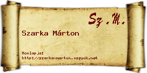 Szarka Márton névjegykártya