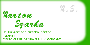 marton szarka business card